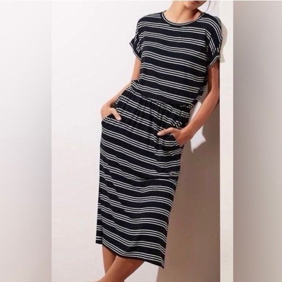 Banana Republic Striped‎ Midi Dress | XS Petite - Picture 1 of 4